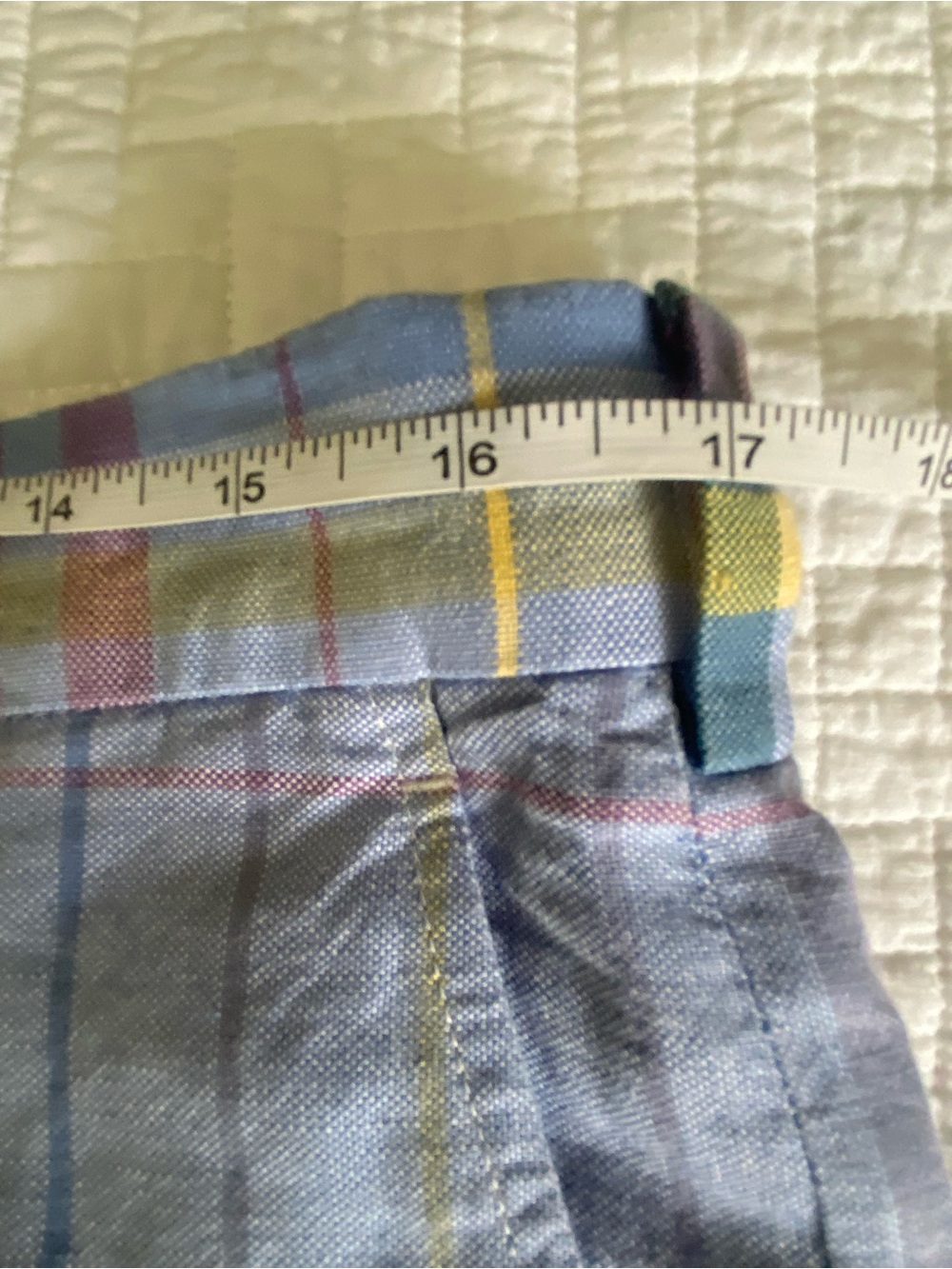 Brooks Brothers Baird McNutt Irish Linen Cotton Light Blue Plaid Shorts 36 - Picture 8 of 12